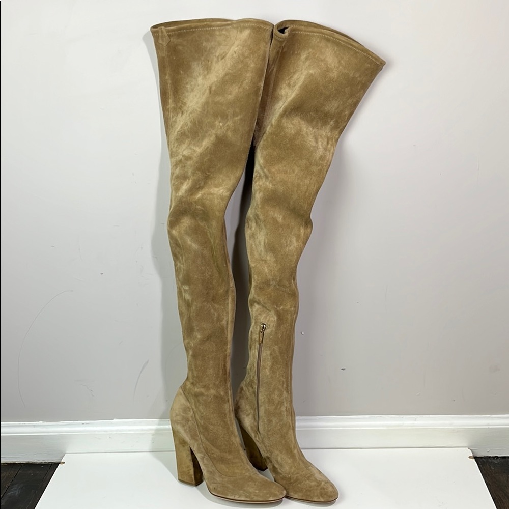 Sergio Rossi over the knee suede boots